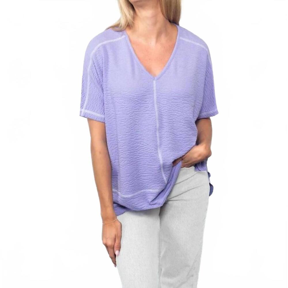 NEW SNO SKINS seersucker collection button shirt top in lavender